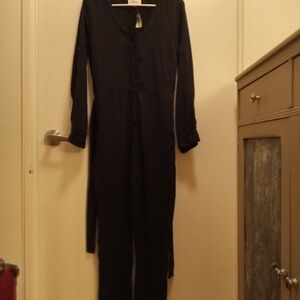 Bella Dahl Women's Black Belted Long Sleeve Jumpsuit Size M